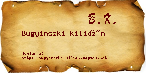 Bugyinszki Kilián névjegykártya